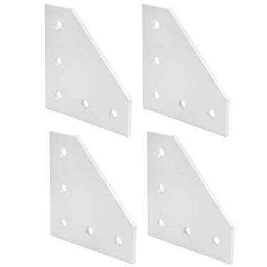 Imagem de Placa de junção externa com 5 furos de alumínio, reforço de conexão, suporte de ângulo reto para construção, impressora 3D, roteador CNC, projeto de robô prata 4 unidades (Tipo 3030L)