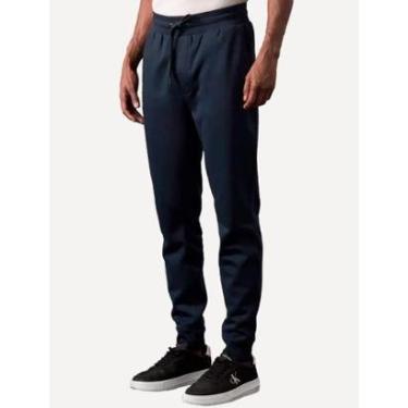 Imagem de Calça Calvin Klein Jeans Masculina Moletom CK Bordado Azul Marinho-Masculino