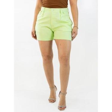 Imagem de Short Feminino Mom Alto Linho Elastano Cores Anticorpus-Feminino