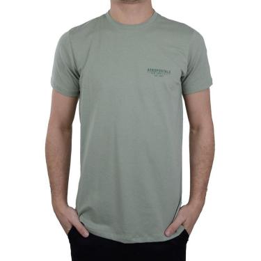 Imagem de Camiseta Masculina Aéropostale MC Cotton Slim Verde - 871101-Masculino