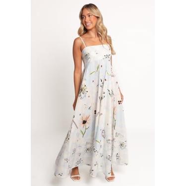 Imagem de Petal & Pup Vestido maxi feminino Emmeline azul floral, Floral azul, G