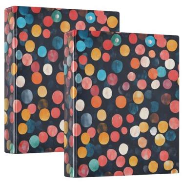 Imagem de Fichário econômico de pontos com luzes coloridas com armazenamento de 3 argolas com prancheta, 2 unidades de materiais escolares