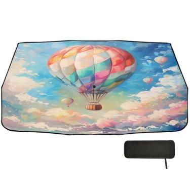 Imagem de Balão de ar quente capa de para-brisa de carro cobertura completa para janela sombra de carro 147 x 75,4 cm guarda-sol de carro