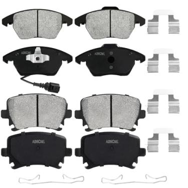 Imagem de Conjunto de pastilhas de freio a disco de cerâmica premium dianteiras traseiras adequadas para VW Passat 08-09, para Rabbit 06-09, para CC Eos Golf GTI Jetta, para Audi A3/ A3 Quattro 06-10, para TT