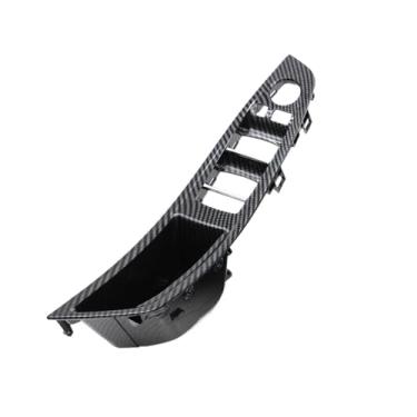 Imagem de Lhd rhd fibra de carbono interior porta braço painel puxar conjunto compatível com bmw série 5 f10 f11 523i 525i 528i 530i 535i 540i 550i(LHD Armrest Panel)