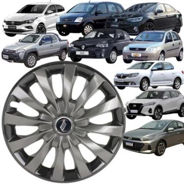 Imagem de Calota Universal modelo Flap Aro 13 polegadas Graphite/black Parafuso