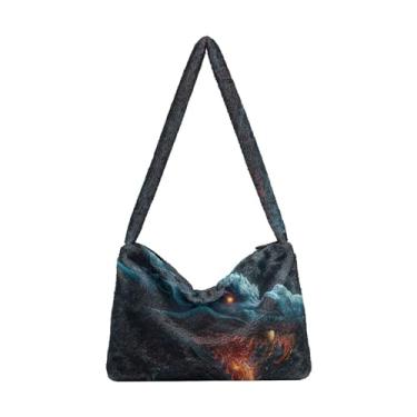 Imagem de Bolsa de ombro feminina retrô com estampa de margarida de primavera, bolsa Hobo, bolsas de outono, Dragão guerreiro, One Size