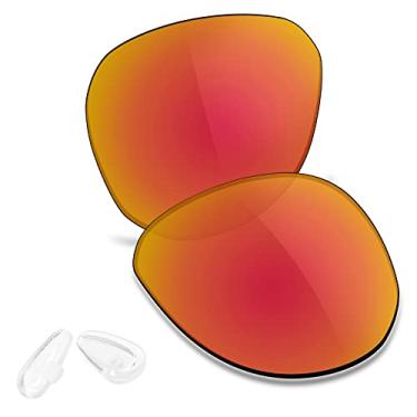 Imagem de TRUSHELL Lentes de reposição polarizadas e almofada de nariz para OAKLEY Contrail OO4147 Óculos de sol vermelho fogo - Polarizado
