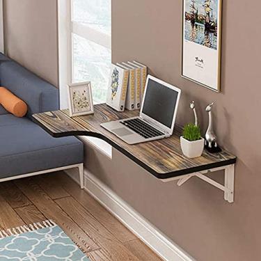 Imagem de TRGCJGH Mesa dobrável, mesa dobrável flutuante montada na parede, mesa dobrável multifuncional, mesa de computador portátil para casa, escritório, 2-80 * 70 * 50 cm