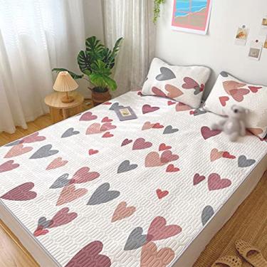 Imagem de TRGCJGH Tapete de verão cobertor de seda de sorvete dobrável tapete de dormir de verão roupa de cama dobrável de três peças terno de verão simples gelo duplo tapete de seda, J-150 x 200 cm