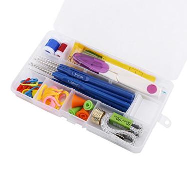 Imagem de Alomejor Conjunto de Ganchos de crochê, Agulhas de tricô de 16 Tamanhos Com Alças de Borracha Macia Em Estojo para Artesanato Com Fios e Iniciantes (Roxa)