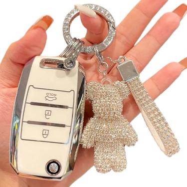 Imagem de Compatível com KIA RIO 3/K2/K3/K4/K5/Sportege/Picanto/Optima/Soul/Ceed/Sorento/Forte/Stinger/Cerato 2017 TPU Capa de chave de carro(Type A)