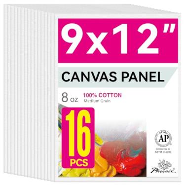 Imagem de PHOENIX Painéis de tela para pintura de artista - 22 x 30 cm / pacote com 16 - quadros de lona de algodão com primer triplo para pintura de Natal a óleo e acrílico