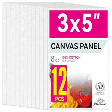Imagem de PHOENIX Painéis de tela para pintura de artista - 7,6 x 12 cm/pacote com 12 - quadros de lona de algodão com primer triplo para pintura de Natal a óleo e acrílico