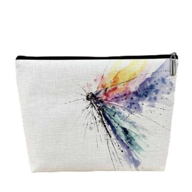 Imagem de Aquarela Libélula pequena bolsa de maquiagem para bolsa, pequena bolsa organizadora de cosméticos com zíper, bolsa de viagem portátil para mulheres, presentes de libélula para mulheres, irmã de