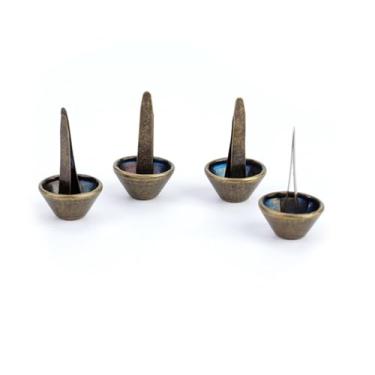 Imagem de 50 Peças Pés de Cone para Bolsa Mão Pé Prego Spike Acessórios Arte em Couro Ferro Alta Resistência Boa Tenacidade Revestimento Fino e Brilhante Decora