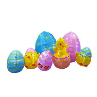 Imagem de Vaveren Enfeite inflável de Páscoa com cordas à prova de vento e luzes LED. Decoração de Páscoa para áreas externas, ideal para casa, festas e pátios.