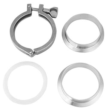 Imagem de Braçadeira de 3 polegadas Tubo de 76 mm Conjunto de virola de aço inoxidável sanitário Conjunto de braçadeira de fermentação caseira para produtos lácteos Fábrica farmacêutica