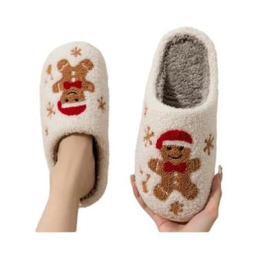 Imagem de Pantufas De Natal De Inverno Em Pelúcia De Biscoito De Gengibre Para H