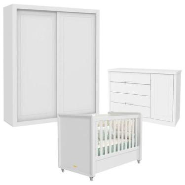 Imagem de Quarto de Bebê 2 Portas Tutto New Branco Acetinado - Matic - Matic Mov