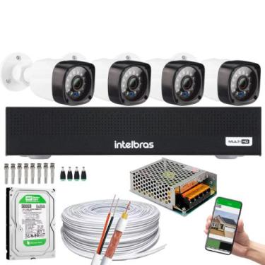 Imagem de Kit 4 Cam Fullhd 1080p + Dvr mhdx 3004-C Full Hd Completo - Intelbras