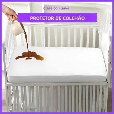 Imagem de 1pc protetor de colchão de berço suave capa de colchão impermeável lav