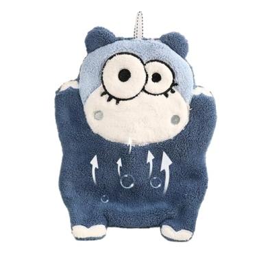 Imagem de Toalha de mão infantil, Toalha de mão para crianças - Toalha de mão absorvente de lã coral de microfibra animal,Toalhas secas de mão super macias de secagem rápida com laço para casa