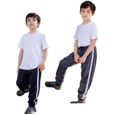 Imagem de 2 Calças Jogger Helanca Forrada Punho Na Barra Faixa Lat 424 - J94, 1 