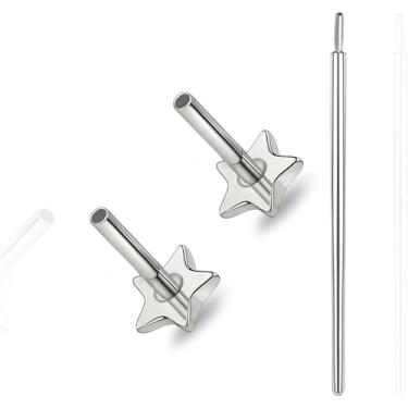 Imagem de limerencia Pino de barra sem fio de titânio para piercing corporal Tragus, 16G/18G/20G, ajuste de pressão, brincos de pino de pressão e costas planas de substituição Medusa Helix para mulheres e