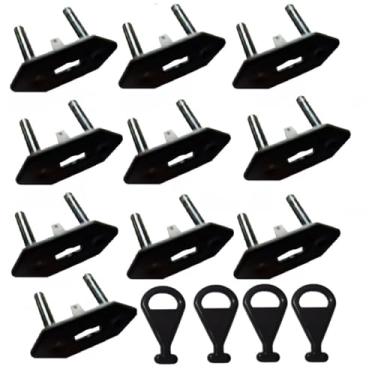 Imagem de Kit 20 Protetores de Tomada Antichoque Preto + 8 Chaves – Segurança Contra Choque Elétrico para Casa, Escritório e Ambientes Comerciais