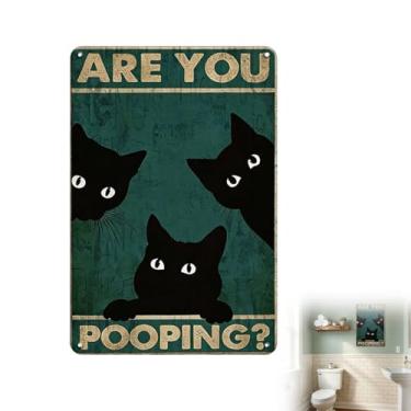 Imagem de Arte de parede - Pôster vintage de decoração de banheiro - Decoração de casa gótica retrô para apartamento ou casa, 20 x 30 cm