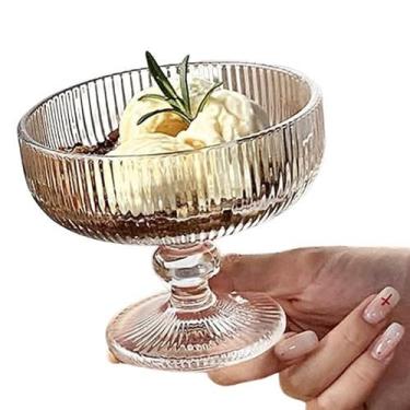 Imagem de Jogo de 6 Taças de Vidro Canelado 320ml – Luxo Elegante, Ideal para Sobremesa, Sorvete, Açaí e Mesa Posta