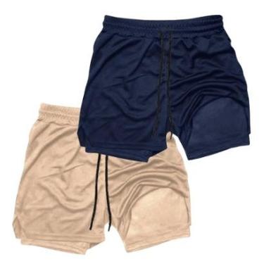 Imagem de Kit 2 Shorts Térmicos Liso Treino Corrida e Academia-Masculino