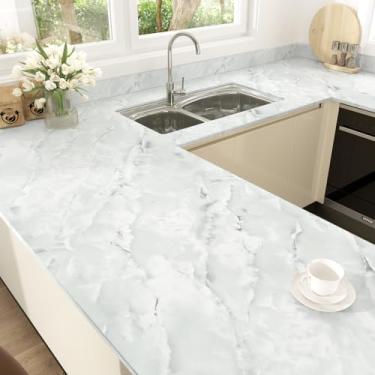 Imagem de Wallercity Papel de parede de mármore cinza para contato de granito para bancadas 40 x 599 cm