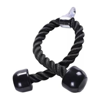 Imagem de Corda Para Polia Profissional Musculação Treino Academia Crossover Pullover Puxador Preto Triceps Biceps Antebraço