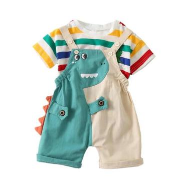 Imagem de Conjunto De Roupas Infantis De Dinossauro, Verão, Crianças, Meninos, M