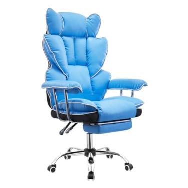 Imagem de Cadeira de escritório de mesa, cadeira de mesa de couro para computador, cadeira de escritório executiva, cadeira de escritório ergonômica grande com encosto alto, apoio de braço ajustável cadeira de