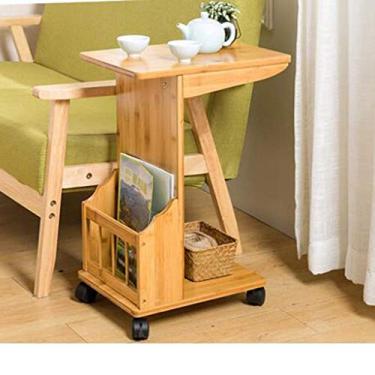 Imagem de Mesa portátil para computador, sofá removível, canto lateral, armário pequeno, mesa de café, bambu, sala de estar, simples, rack de chá, cama, mesa lateral, acessórios para casa, quarto, escritório