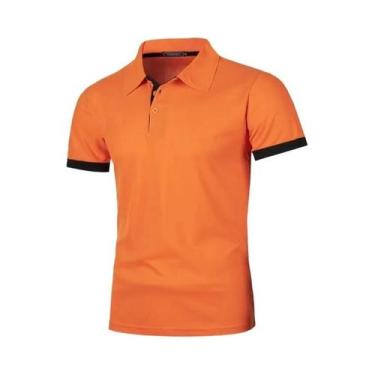 Imagem de Camisa Polo Masculina Leve De Cor Sólida Com Manga Curta, Moda De Verã