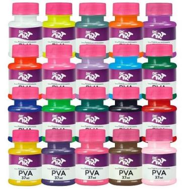 Imagem de Kit com 20 Cores Tinta PVA Fosca 37ML DAC