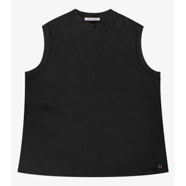 Imagem de Regata em Ribana Feminina Plus Size Secret Glam Preto, Plus G4, Preto