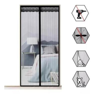 Imagem de 2 Cortinas Magnética Tela Mosqueteira Anti-mosquito Inseto - Magic Mes