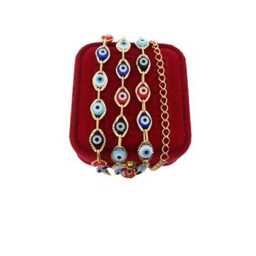 Imagem de Colar Olho Grego Banhado a Ouro Feminino Premium - Luxjóias