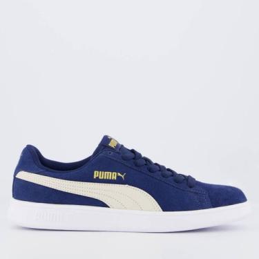 Imagem de Tênis Puma Smash V3 BDP Azul Marinho e Dourado, 44