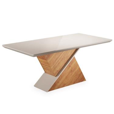 Imagem de Mesa de Jantar 200cm com Tampo de Vidro Glamour Viero