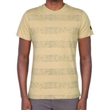 Imagem de Camiseta Oakley Geometric Striped SS Masculina - Bege-Masculino