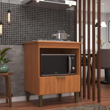 Imagem de Balcão Cooktop 4 Bocas Espaço para Forno Porta Basculante Freijó - J C