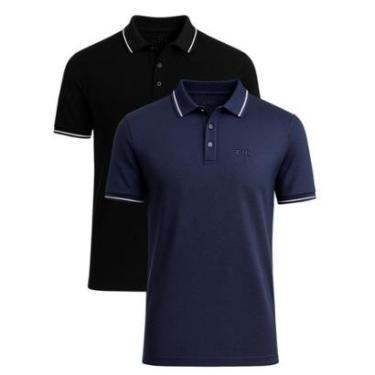 Imagem de Kit 2 Camisas Polo Masculina Básicas Crocker-Masculino