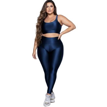Imagem de Conjunto Fitness Plus Size Top e Calça New Zig 3D Serra e Mar Alta Compressão Academia Musculação-Feminino