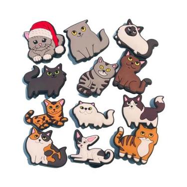 Imagem de Pingentes De PVC De Gato De Desenho Animado (12 Peças) Para Crocs, San